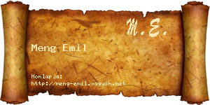 Meng Emil névjegykártya